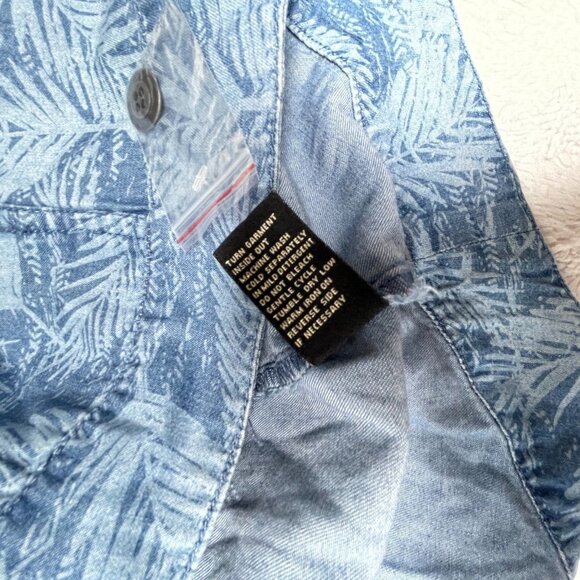 DG2 By Diane Gilman Women Palm Chambray Jacket Plus Size 2X Blue Lightweight New - Picture 9 of 9